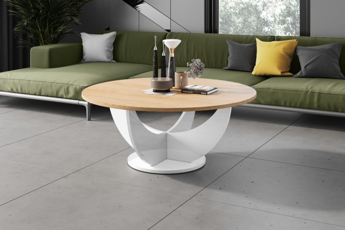 CAPRI 100 round coffee table (high gloss/different colours)